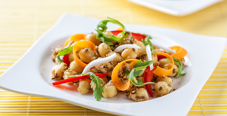 Recept voor een kleurrijke kikkererwtensalade